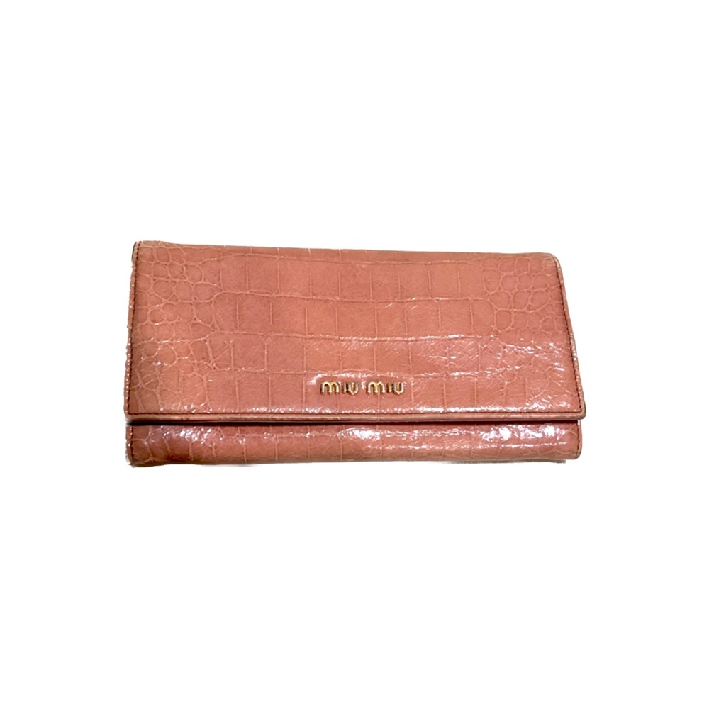 Miu Miu Pink Crocodile Long Wallet (Pink Wallet) CLEAN inside.